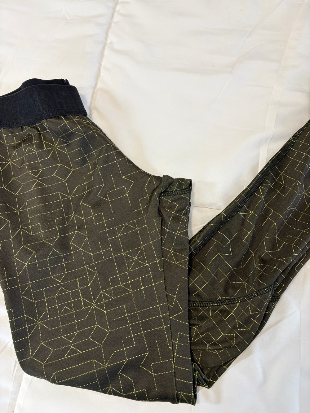 Gymshark Olive and Lime Green Running Tights